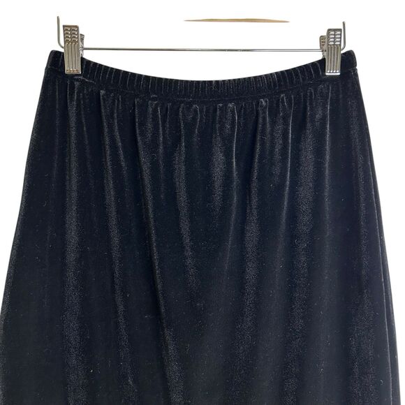 Black Velvet Maxi Skirt Size Medium Petite Stretch Y2K Whimsigoth Witchy Fairy - Picture 2 of 8